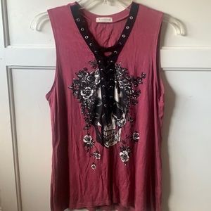 Skull cute tank top size medium halloween